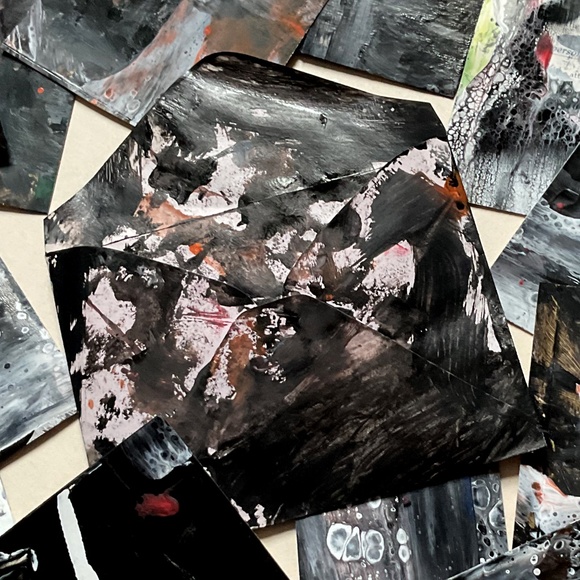 Junk Journal Pack 22+ Hand painted Pieces, Grunge Joy Collection 2- Limited Ed. - Picture 4 of 14